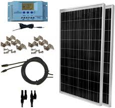Two parallel strings of two modules in series. Amazon Com Windynation 200 Watt Solar Panel Kit Two Pcs 100w Solar Panels P30l Lcd Pwm Charge Controller Solar Cable Wiring Connectors Mounting Brackets For Off Grid Rv Boat Garden Outdoor