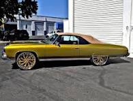 Yellow Car with Gold Rims