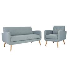If we're to think about it (but not too hard), the building blocks of romance have remained consistent throughout history: Handy Living Kingston Mid Century Modern Sofa And Arm Chair Set In Light Blue Textured Linen Kst 255 Sln52n The Home Depot