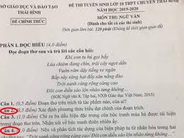 Quảng ninh cho mở lại một số dịch vụ trong trạng thái bình thường mới. Ä'á» Thi Tuyá»ƒn Sinh Vao Lá»›p 10 Mon VÄƒn Táº¡i Thpt Chuyen Thai Binh Bá»‹ Tá»' Co Sai Sot