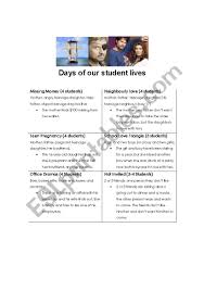This unit features many worksheets and other resources for common jobs as well as the word skill of defining what the jobs. Soap Opera Roleplay Days Of Our Student Lives Esl Worksheet By Kellywobble