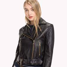 Tommy Hilfiger Leather Biker Jacket 2 Gold Leather Jackets Women Leather Jacket Jackets