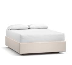 These platform bed with storage come with amazing features and enhance safety and the quality of sleep. Upholstered Storage Platform Bed With Footboard Storage Pottery Barn