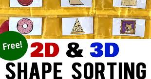 2d 3d shapes sorting cards apple to zebra pocket chart totschooling toddler preschool kindergarten educational printables