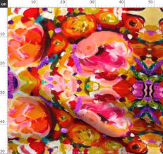 Violet and red floral pattern. Large Print Bold Peony Floral Pattern In Spoonflower