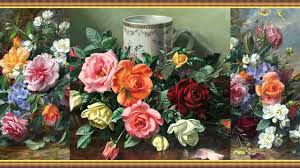 View still life of flowers in a copper vase on a marble pedestal by albert williams on artnet. Flowers In Art Albert Williams Youtube