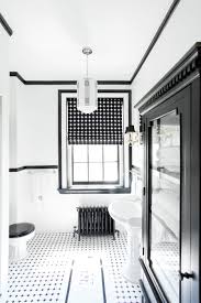 Black And White Bathroom Window Curtains Inside Restauranteur Ed Schoenfeld S Georgian Revival Domino White Bathroom Decor Black White Bathrooms White Bathroom