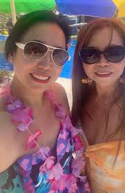 With my ate Edith Chamberlain happy 60th birthday ate Nora Gleason @  aquaazul.