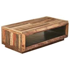 Add an attractive rustic style coffee table to your living room to keep your drinks, books and magazines. Rustic Industrial Rectangular Reclaimed Wood Coffee Table With Storage Space Accent Tables Loomlan India Loomlan