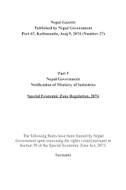 Https Www Seznepal Gov Np Downloadfile Sez 20regulation 20english 20translated 1532585530 Pdf