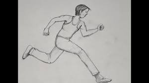 How To Draw Running Human Figure I Step By Step In Easy Way For Beginners -  Youtube