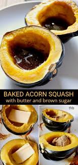 Baked Acorn Squash With Butter And Brown Sugar Recipe Acorn Squash Baked Baked Squash Acorn Squash Recipes