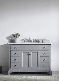 Give it purpose — fill it with bathroom vanities, faucets, toilets, shower panels, tubs and more. 48 Inch Gray Bathroom Vanity Set With White Carrera Marble Top Grey Bathroom Vanity Modern Bathroom Renovations Bathroom Top