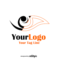 Hitam, merah, putih, kuning, abu tua. Simple Eye Logo Free Vector