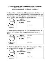 Circumference And Area Of Circles Application Word Problems Word Problems Middle School Math Resources Words
