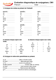 Une série d'évaluations en conjugaison pour les élèves de cm1. Evaluation Diagnostique De Conjugaison Cm1