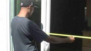 Locate the header at the top of the track on the inside of the patio door. How To Measure For A Sliding Screen Door Bull S Glass And Screen Youtube