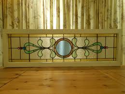 Antique Stained Glass Transom Window Art Nouveau Jewels Textured Framed Ebay Window Stained Stained Glass Panels Stained Glass Designs