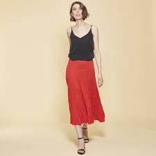 Follow us on our social networks! Jupe Longue A Volants 3 Suisses