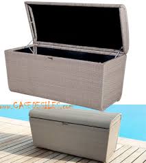 Coffre Piscine Tressee Resine Sur Alu Demontable