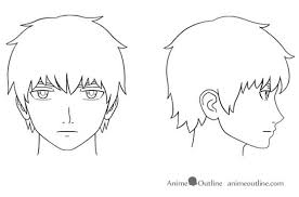 How To Draw Anime And Manga Male Head And Face Anime Outline Anime Head Drawings Anime Drawings