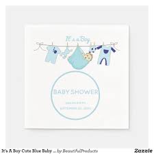It S A Boy Cute Blue Baby Shower Paper Napkin Zazzle Com In 2020 Baby Shower Paper Blue Baby Shower Baby Shower