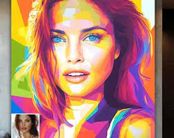 Custom WPAP Abstract Portrait From Photo Unique Personalized Canvas  Painting Gift