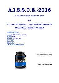Study Of Quantity Of Caesin Present In Different Samples Of Milk