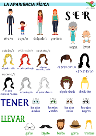 Describing Physical Appearances A1 Spanish For Kids Teens Adults Picture Dictionary Style Spanish Activities Spanish Classroom Activities Learning Spanish