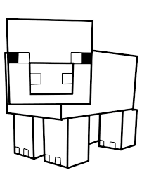 Hours of fun await you by coloring a free drawing animals pig the pig is an omnivorous mammal and domesticated member of the pig family. Minecraft Pig Coloring Page Topcoloringpages Net
