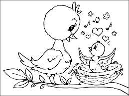 Bird coloring pages for preschool, kindergarten and elementary school children to print and color. Baby Birds Coloring Pages Coloring Home