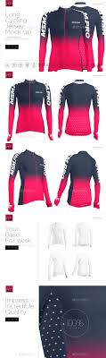 Long Cycling Jersey Mock Up Sepeda