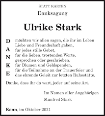 Traueranzeigen von Ulrike Stark