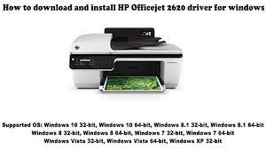 The full solution software includes everything you need to install & use your hp printer. How To Download And Install Hp Officejet 2620 Driver Windows 10 8 1 8 7 Vista Xp Youtube