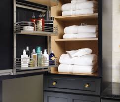 Furthermore, there are several drawers with handles and open shelves in some parts of the cabinet. Smart Idea Bathroom Vanity Organizer Ideas