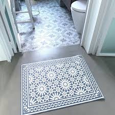 Vinyl Runner Rug Or Hallway Runner With Moroccan Tiles Design In Blue And Beige Linoleum Style Rug With Zellige Tiles Vinyl Tiles Art Mat Vinyl Floor Mat Vinyl Flooring Vinyl Tiles