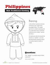 Second Grade Social Studies Worksheets Traditional Filipino Clothing In 2020 Filipino Clothing Philippines Culture World Thinking Day