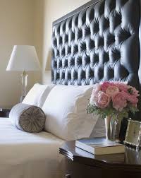 Dark wood frfame bed for a modern masculine bedroom. Leather Headboard Bedroom Novocom Top