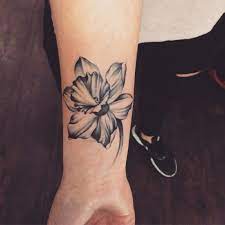 Daffodil Tattoo Black Ink Daffodil Tattoo Birth Flower Tattoos Tattoos