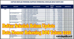 Check spelling or type a new query. Daftar Sekolah Belum Update Data Nomor Rekening Bos Tahun 2020 Edisi Revisi Dapodik Co Id