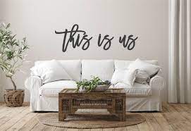 This Is Us Sign Wooden Words This Is Us Wall Decor Etsy Family Room Decorating Word Wall Decor Wooden Words