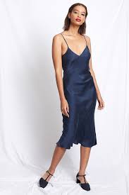 90s Silk Slip Dress Navy Slip Dress Silk Slip Dress Silk Satin Dress