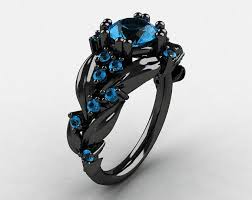 Black And Blue Vs White And Gold Nature Inspired 14k White Gold 1 0 Ct Black Diamond Rose Etsy Black Gold Ring Black Hills Gold Jewelry Black Gold Jewelry