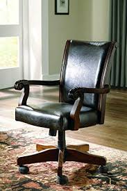 Signature Design By Ashley Alymere Home Office Swivel Desk Chair Vintage Brown Wooden Office Chair Desk Chairs Rustic Vintage Office Chair