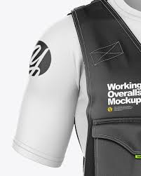 Download Working Overalls Mockup Front View In Apparel Mockups On Yellow Images Object Mockups