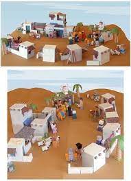 Die sus ordnen sie dann den entsprechenden schichten zu. Biblisches Dorf Bastelbogen Kindergottesdienst Sunday School Crafts Nativity Printables Bible