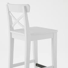 INGOLF Barkruk met rugleuning, wit, 74 cm - IKEA