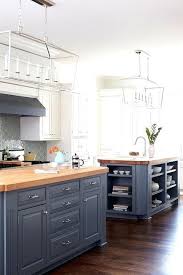 Light Grey Kitchen Cabinets With Butcher Block Countertops Blue Gray Kitchen Cabinets Grey Kitchen Island Grey Blue Kitchen