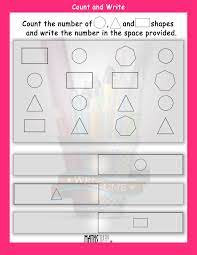 shapes lkg math worksheets