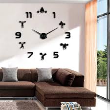 Download the perfect wall art pictures. Weightlifting Fitness Diy Giant Clock Gym Wall Sticker Watch 3d Luxury Wall Clock Creative Wall Art Decor For Gym